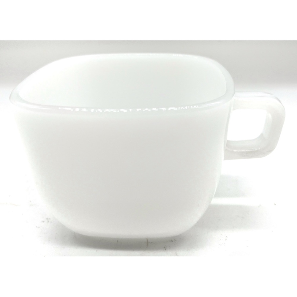 Vintage 50s 60s MCM Glasbake J-2265 Mug Cup Square Milk glass